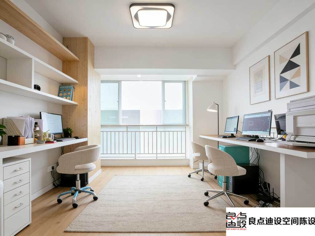 小户型办公室装修设计|原木风软装搞定高效办公区💻